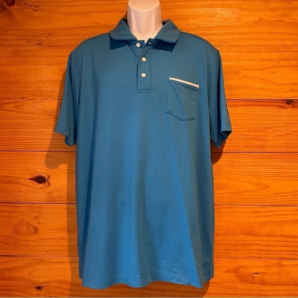 Atlas Premier Men’s Blue Short Sleeve Polo Golf Shirt Large